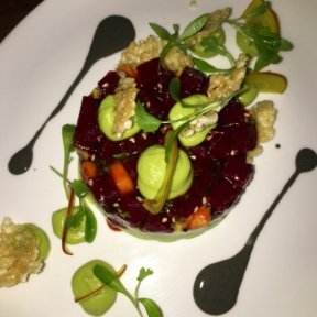 Gluten-free beet tartare from Avant Garden